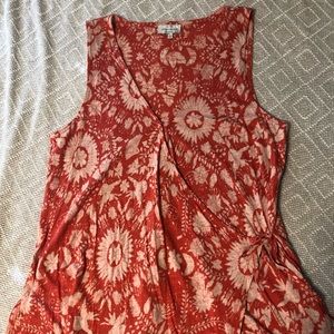 Lucky Brand sleeveless wrap front top size large